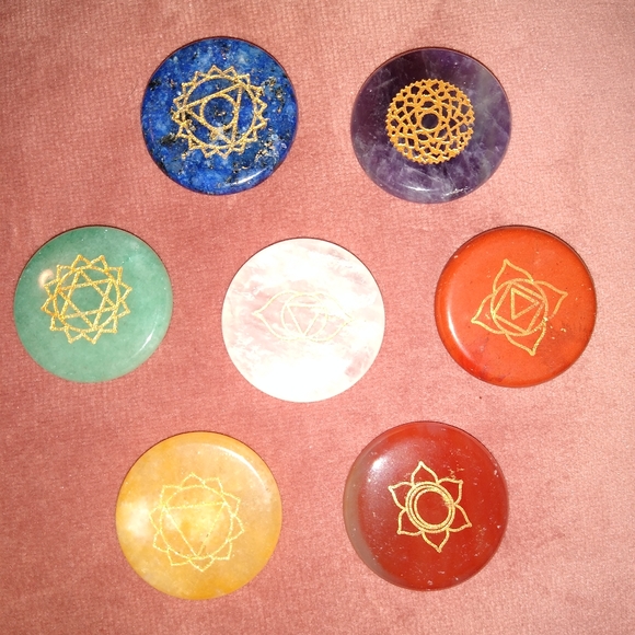 Purple Amethyst Palm Stone Crown Chakra Gem Disc Pocket Gemstone Worry Rock - Picture 7 of 7